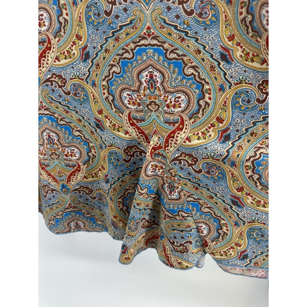 NorthStyle 3X Paisley Tunic Top Boho Flowy Pleated Hem Blue Stretch RR35 - Picture 4 of 11
